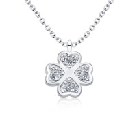 Clover CZ Motive 925 Silver Necklace SPE-3127